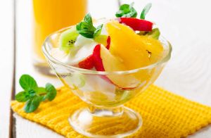 Fresh Fruit Salad with Honey-Yogurt Dressing 