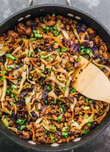 Mince with carrots and cabbage