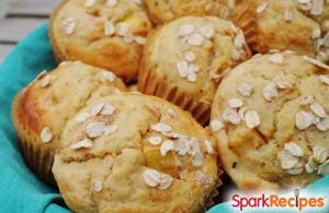 Peach - Oat Almond Muffins