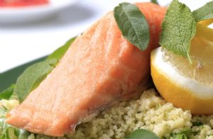 Roasted Salmon with Lemon Couscous and Asparagus