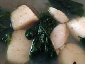 Sea Scallops with Wilted Spinach