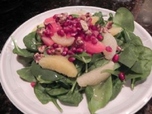 Citrus Spinach Salad with Pomegranate & Walnuts