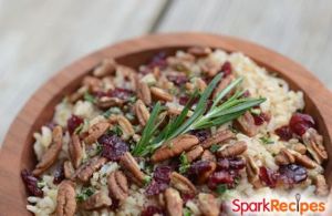 Rosemary-Balsamic Brown Rice with Pecans and Cranberries