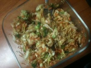 Chelle's Cole Slaw with Broccoli and Raisins - Vegan