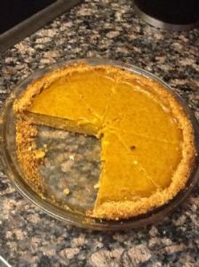 Pumpkin pie with graham cracker crust, low fat