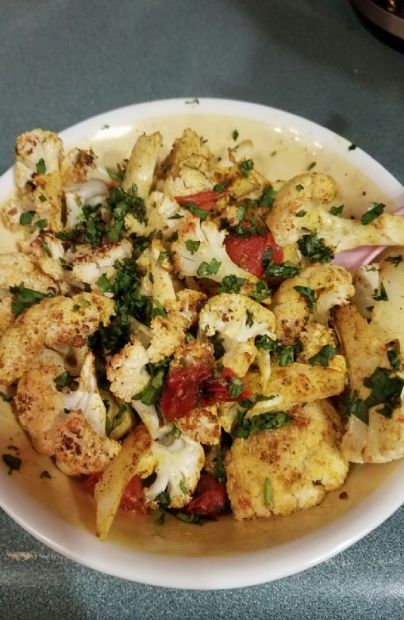 Roasted Curried Cauliflower