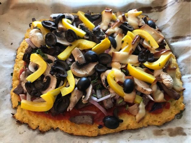 Cauliflower cornmeal pizza crust