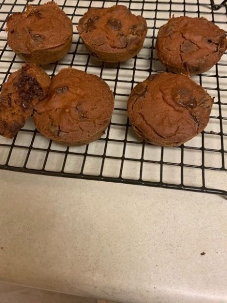 PB applesauce chocolate chip muffins 