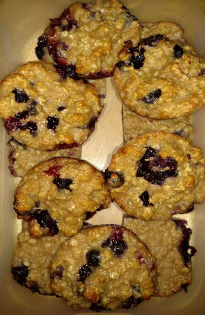 Blueberry Oatmeal Greek Yogurt Muffins Recipe | SparkRecipes