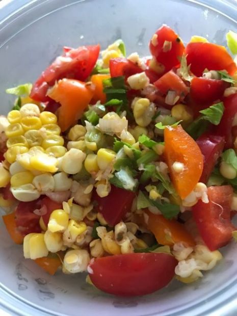 Green-Red-Yellow summer salad