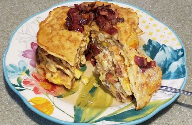 *Bacon and Corn Griddle Cakes