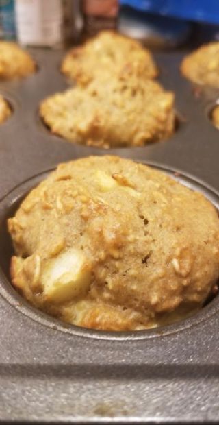 Oat wheat apple protein muffin