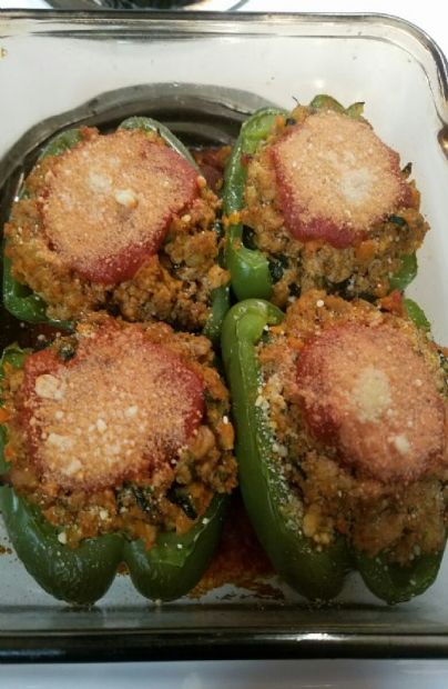 Ground Turkey Stuffed Peppers with Zuccini and Carrots