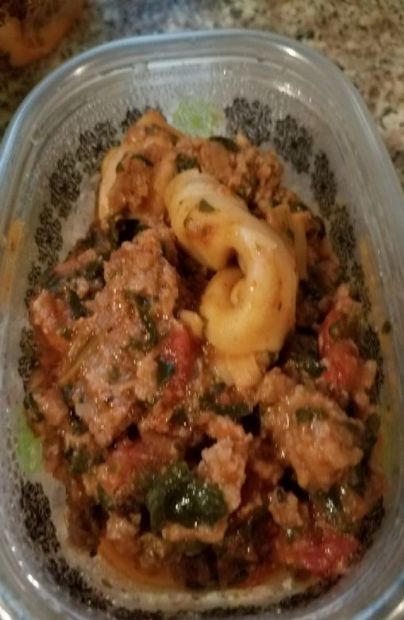 Sweet Italian Sausage Tortelloni & Spinach Casserole