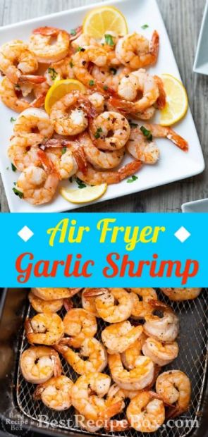 Air Fryer Garlic Shrimp with Lemon