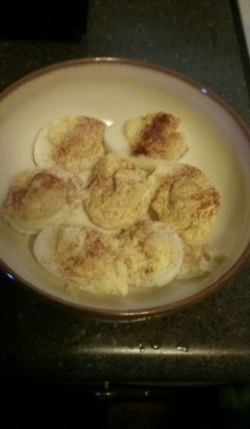 Almost no  cholesterol deviled eggs