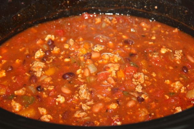 Autumn Crockpot Turkey Chili