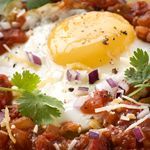 ATKINS BEEF HUEVOS RANCHEROS ON CANADIAN BACON