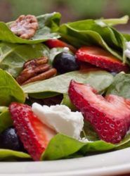 Baby Spinach Salad w/ Berries, Pecans & Feta in Raspberry Vinaigrette