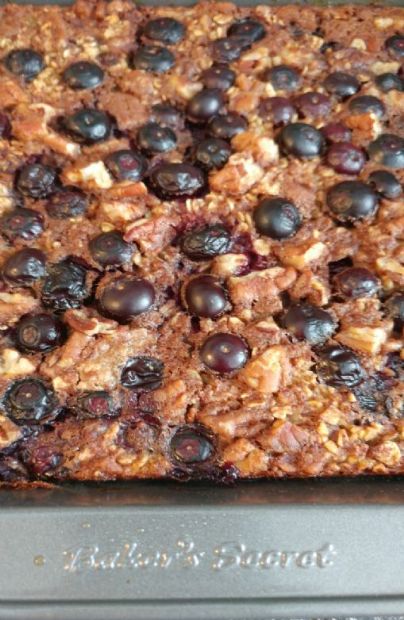 Baked banana blueberry oatmeal