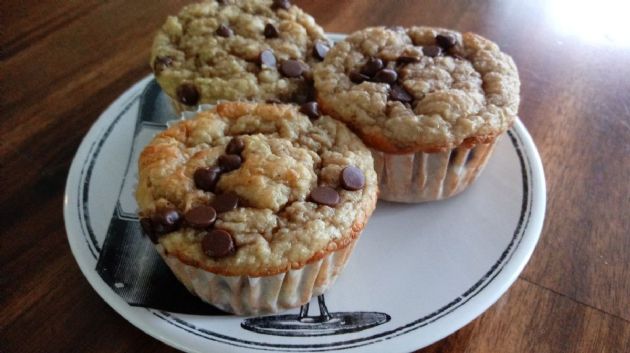 Banana Oat Chocolate Chip Muffins