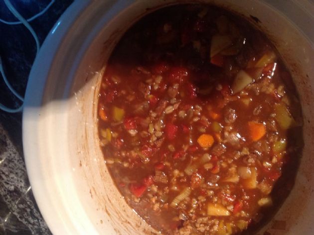 Beef barley tomato vegetable soup - Crock Pot