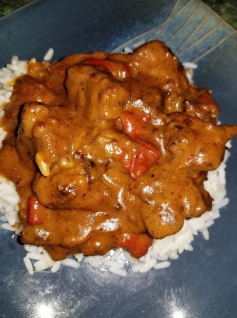 Beef tips and brown rice