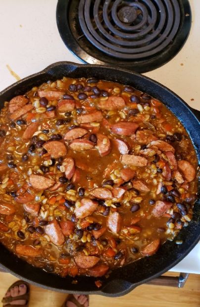 Black Bean Keilbasa Barley Soup