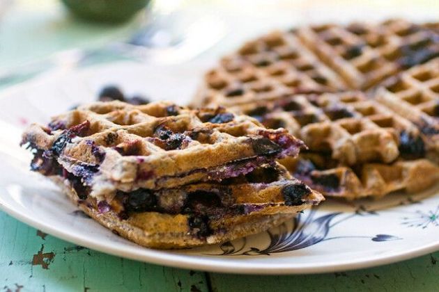 Blueberry Oatmeal Waffles