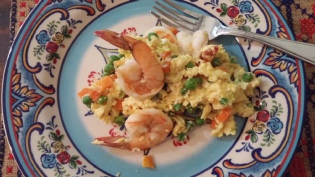 Breakfast shrimp scramble