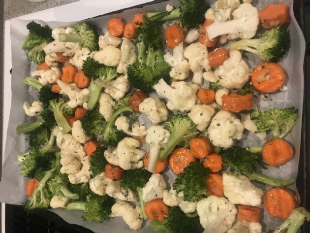 Broccoli, Cauliflower & Carrots-Roasted-Medley 