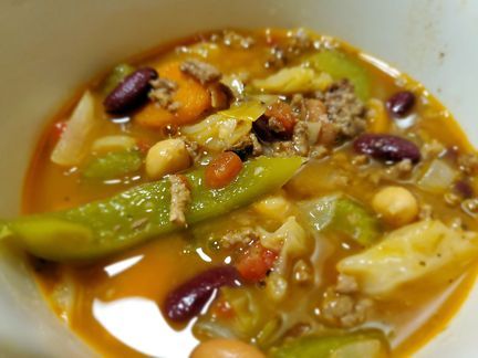 Cabbage, Bean and Beef Soup