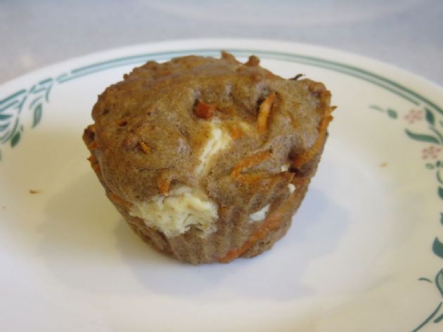 Flossie's Carrot Cake Muffins with Cream Cheese Filling