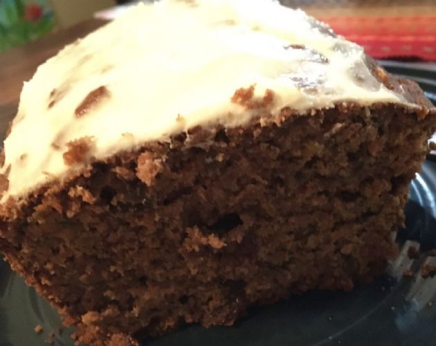 Carrot Cake with a Smear of Cream Cheese Frosting by Frenchy Loeb