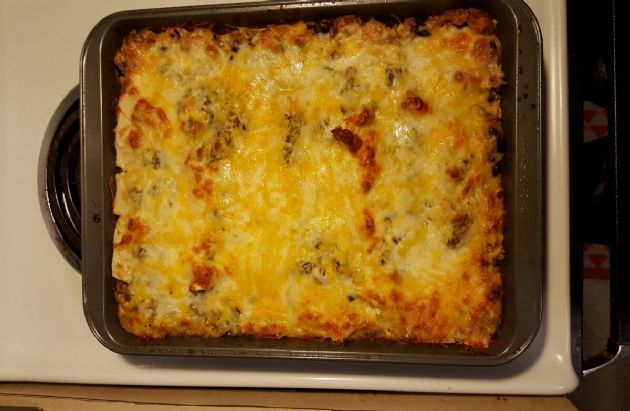 Cheesy Chicken Enchilada Casserole