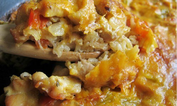 Cheesy chicken and rice casserole