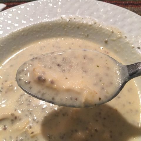 Chicken Cauliflower Cheddar Chia Soup