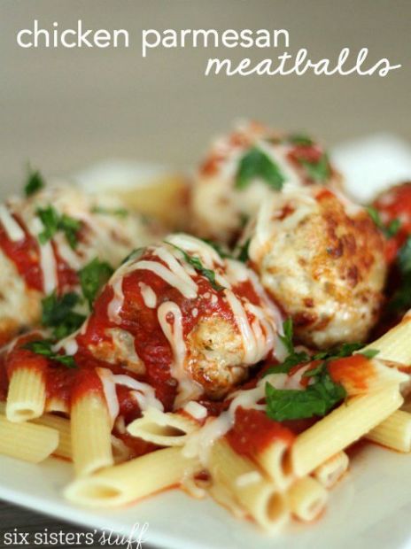 Chicken Parmesan Meatball Dinner - Six Sisters