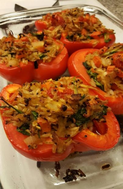 Chicken Stuffed Red Peppers