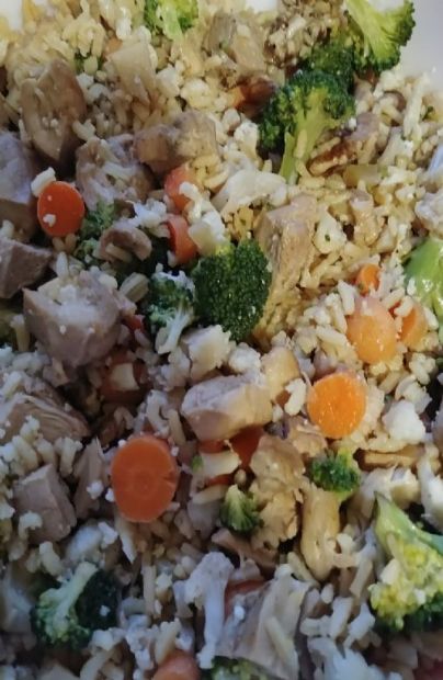 Chicken and rice blend with veggies Recipe | SparkRecipes