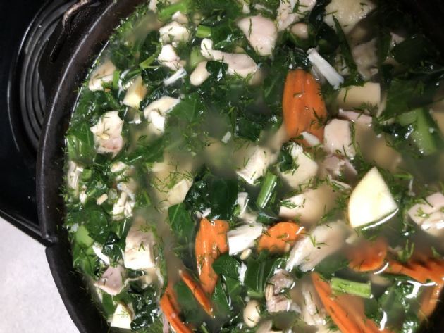 Chicken navy bean and barley soup