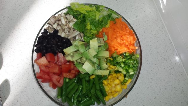 Chopped Salad with lemon basil dressing