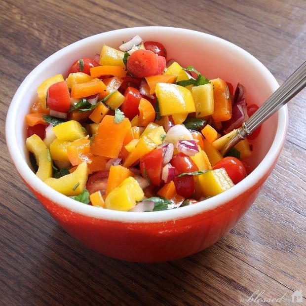 Chopped Veggie Salad with Raspberry Vinaigrette