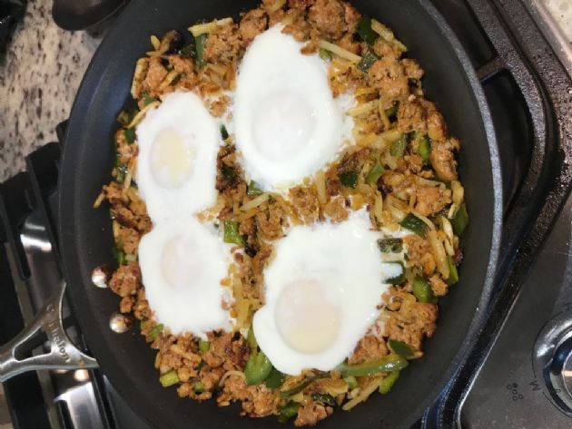 Chorizo Hash and Eggs