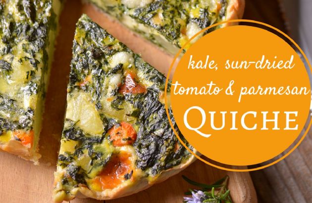 Crustless Kale, Sundried Tomato, and Parmesan Quiche