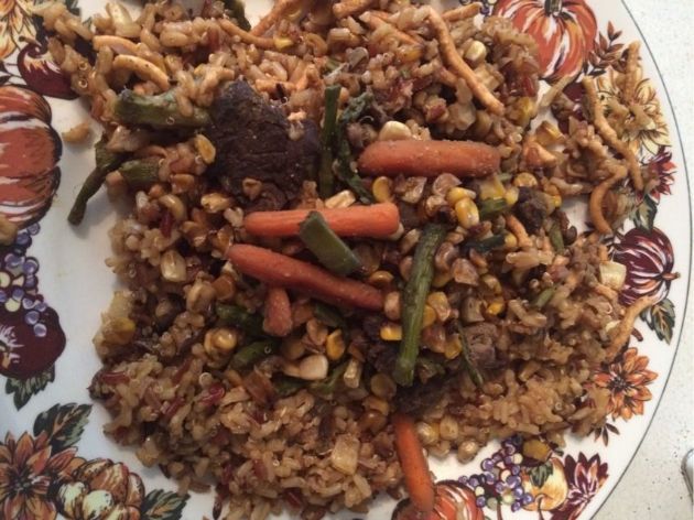 Deer loin and Birdseye veggies stirfry with rice medley