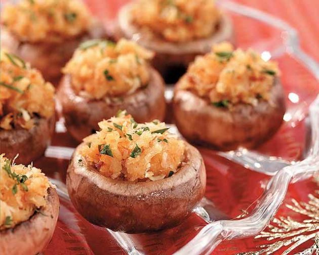 Easy Crab Stuffed Mushrooms Recipe | SparkRecipes