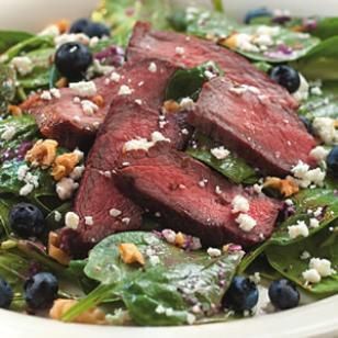 Eating Well Spinach Salad with Steak & Blueberries