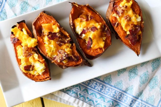 Egg-Stuffed Sweet Potatoes