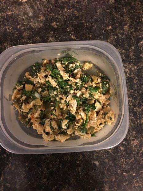 Egg White Spinach Scramble